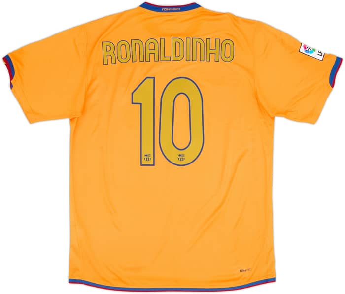 2006-08 Barcelona Away Shirt Ronaldinho #10 - 8/10 - (XL)