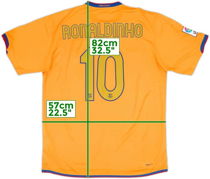 2006-08 Barcelona Away Shirt Ronaldinho #10 - 8/10 - (XL)