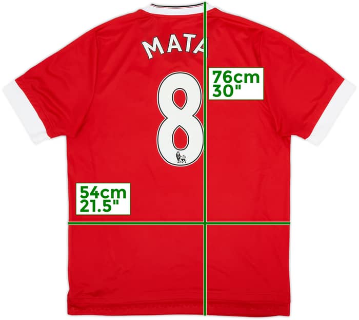 2015-16 Manchester United Home Shirt Mata #8 - 6/10 - (L)