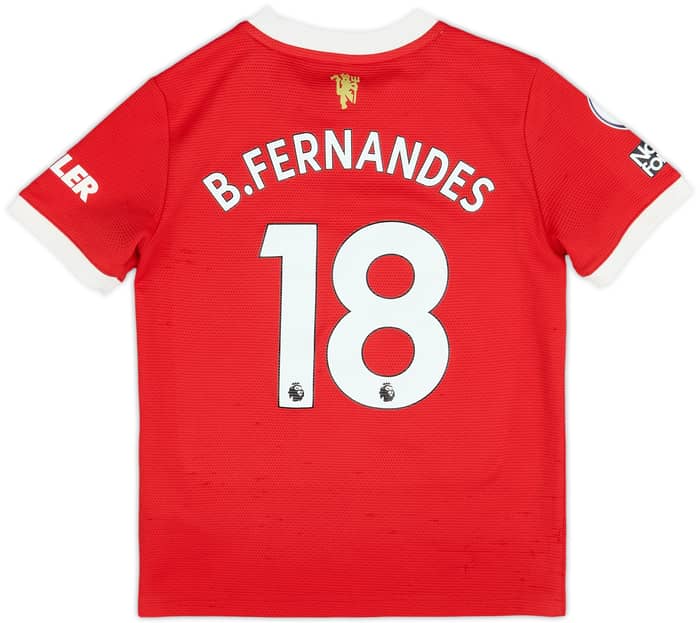2021-22 Manchester United Home Shirt B.Fernandes #18 - 5/10 - (S.Boys)