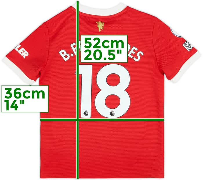 2021-22 Manchester United Home Shirt B.Fernandes #18 - 5/10 - (S.Boys)