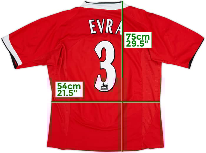 2004-06 Manchester United Home Shirt Evra #3 - 9/10 - (XL)