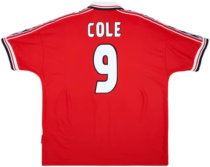 1998-00 Manchester United Home Shirt Cole #9 - 9/10 - (XXL)