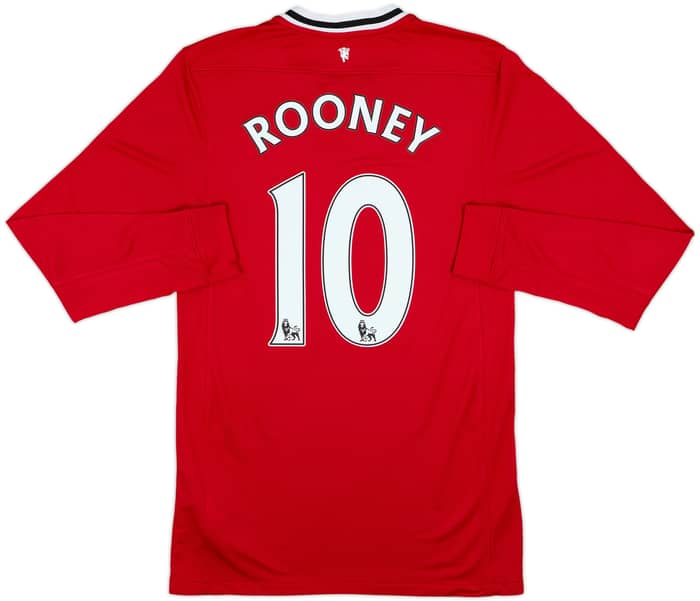 2011-12 Manchester United Home L/S Shirt Rooney #10 - 8/10 - (S)