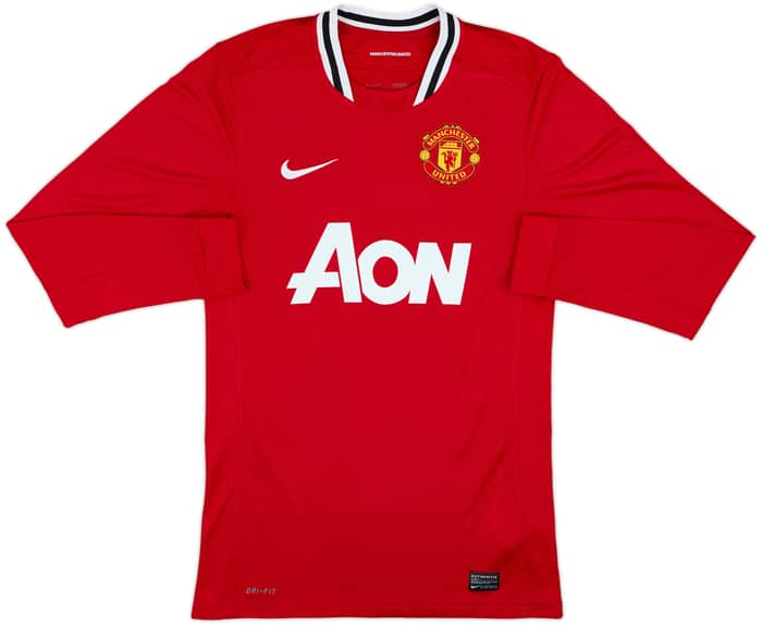 2011-12 Manchester United Home L/S Shirt Rooney #10 - 8/10 - (S)