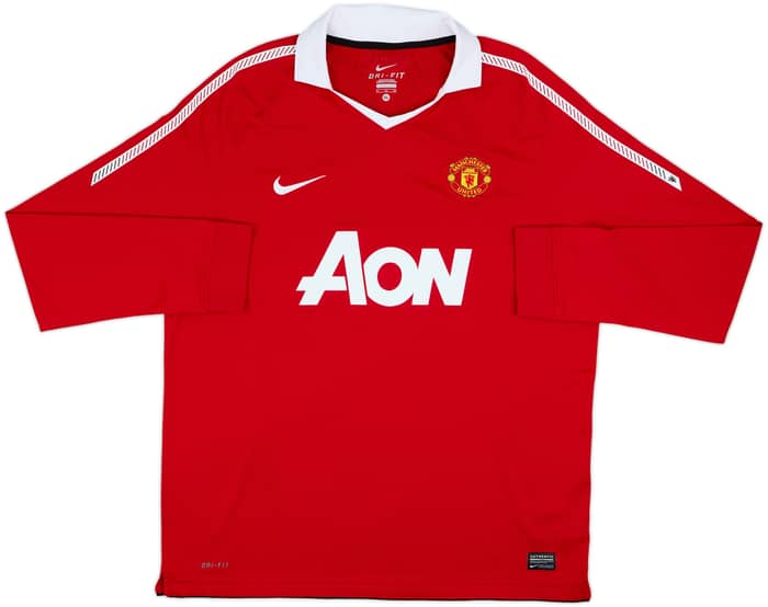 2010-11 Manchester United Home L/S Shirt Rooney #10 - 9/10 - (XL)