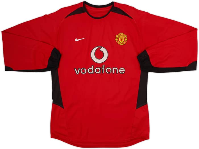 2002-04 Manchester United Home L/S Shirt Beckham #7 - 8/10 - (S)