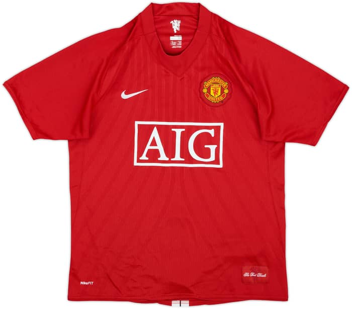 2007-09 Manchester United Home Shirt G Neville #2 - 8/10 - (M)