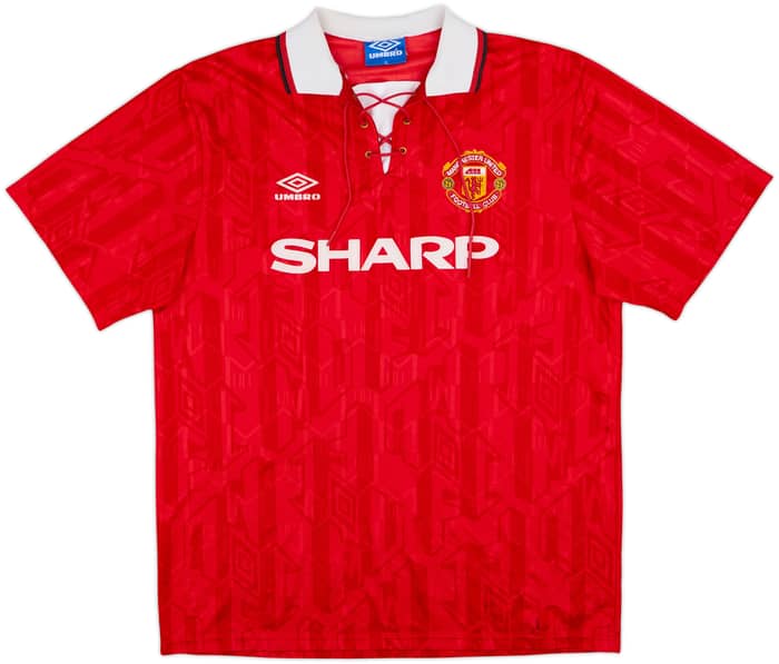 1992-94 Manchester United Home Shirt Cantona #7 - 8/10 - (XL)