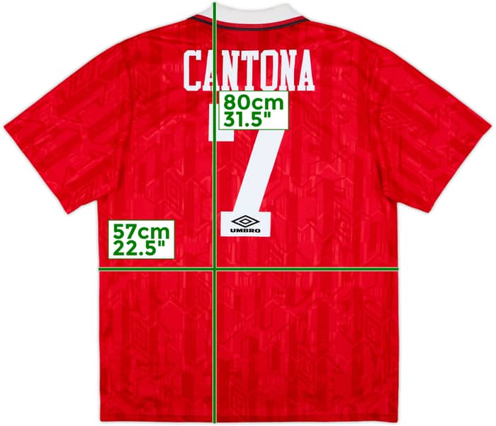 1992-94 Manchester United Home Shirt Cantona #7 - 8/10 - (XL)