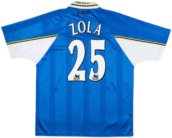 1997-99 Chelsea Home Shirt Zola #25 - 8/10 - (XL)