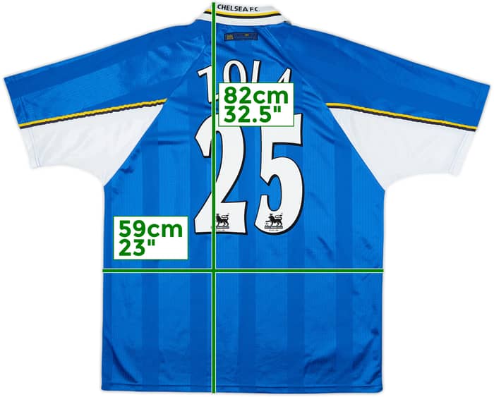 1997-99 Chelsea Home Shirt Zola #25 - 8/10 - (XL)