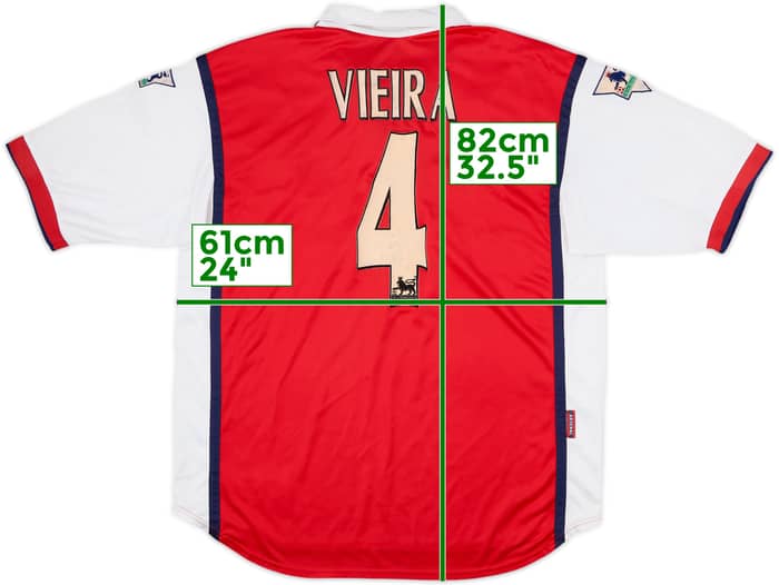 1999-00 Arsenal Home Shirt Vieira #4 - 6/10 - (XL)