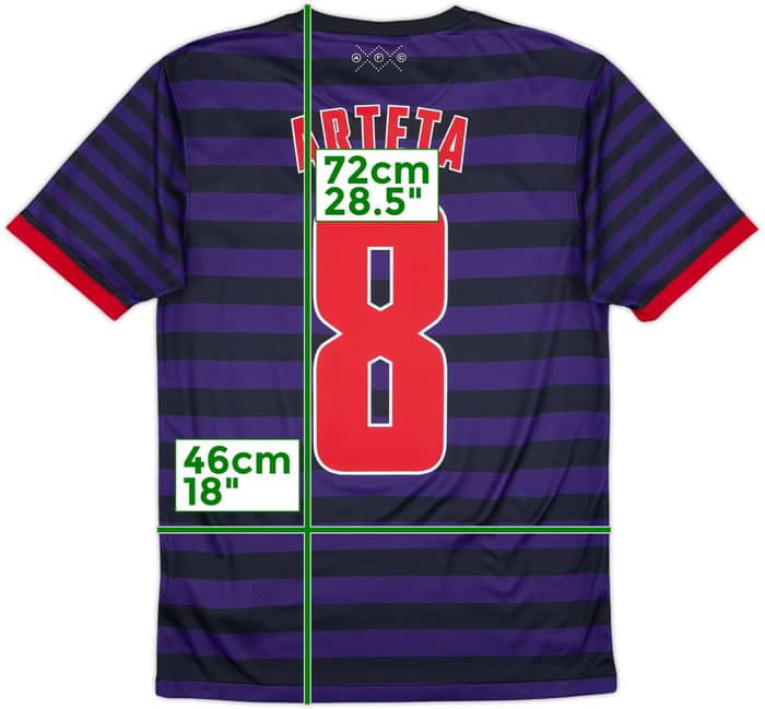 2012-13 Arsenal Away Shirt Arteta #8 - 9/10 - (S)