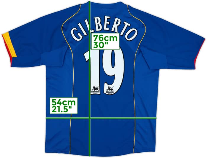Camiseta de visitante del Arsenal 2004-06 Gilberto #19 - 10/10 - (L)