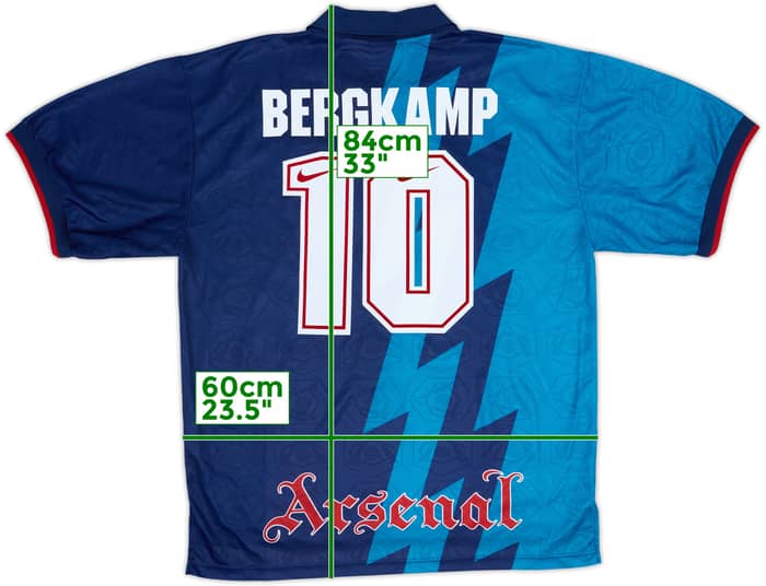 1995-96 Arsenal Away Shirt Bergkamp #10 - 8/10 - (XXL)