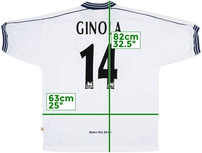 1997-99 Tottenham Home Shirt Ginola #14 - 8/10 - (XL)