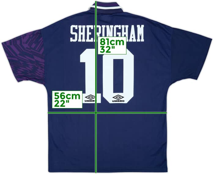 1994-95 Tottenham Camiseta Visitante Sheringham #10 - 8/10 - (L)