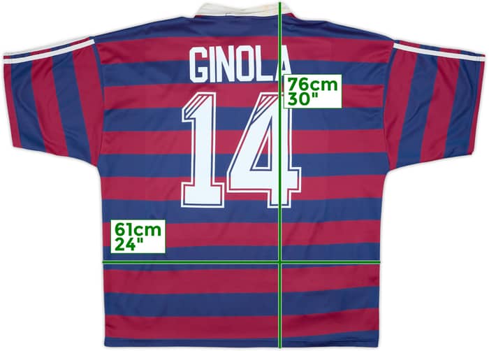 1995-96 Newcastle Away Shirt Ginola #14 - 8/10 - (XXL)