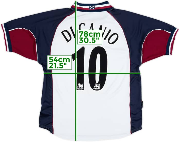 1999-01 West Ham Away Shirt Di Canio #10 - 7/10 - (XL)