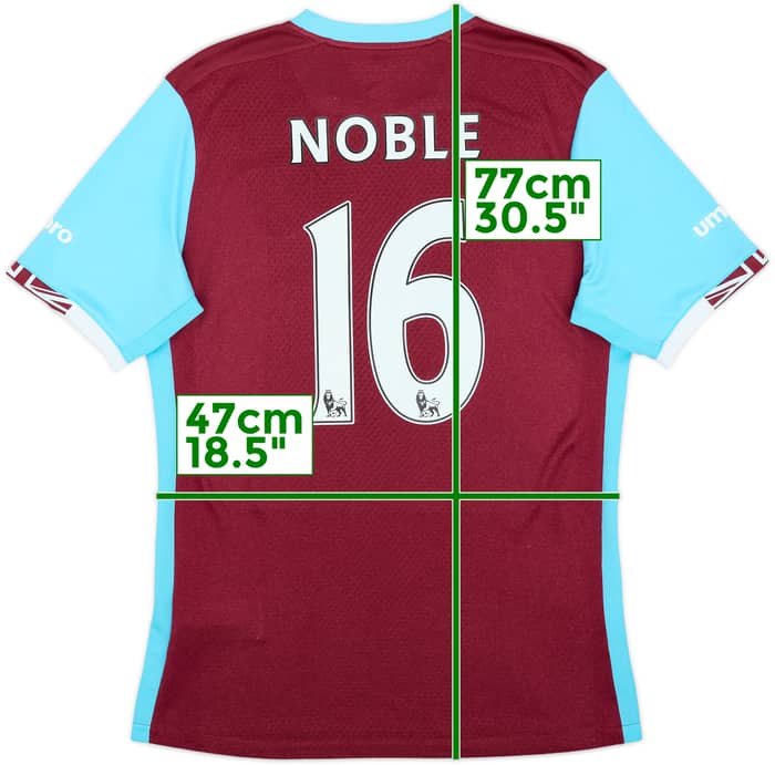 2016-17 West Ham Home Shirt Noble #16 - 6/10 - (M)