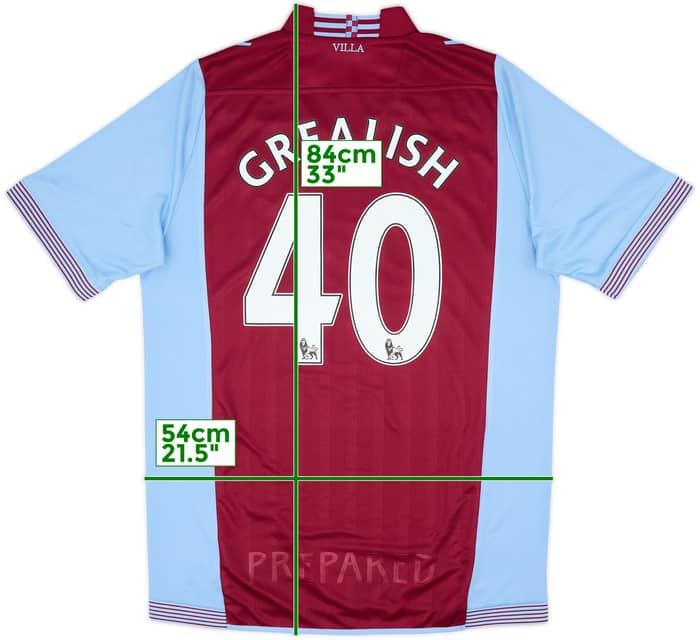 2013-14 Aston Villa Home Shirt Grealish #40 (XL)