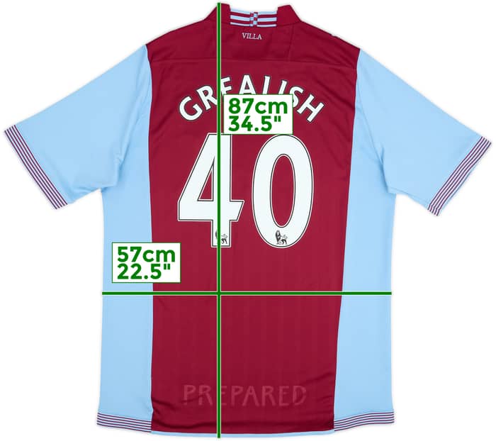 2013-14 Aston Villa Home Shirt Grealish #40 - 6/10 - (XXL)