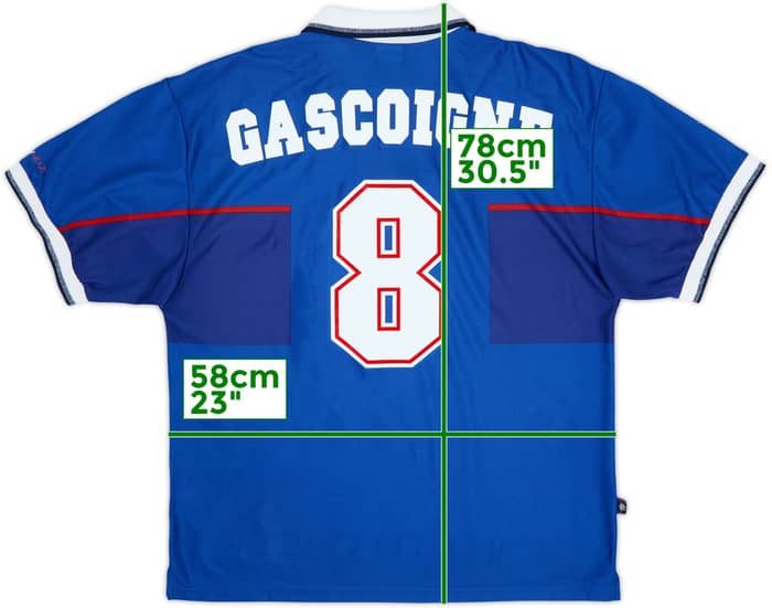 1997-99 Rangers Home Shirt Gascoigne #8 - 8/10 - (XL)