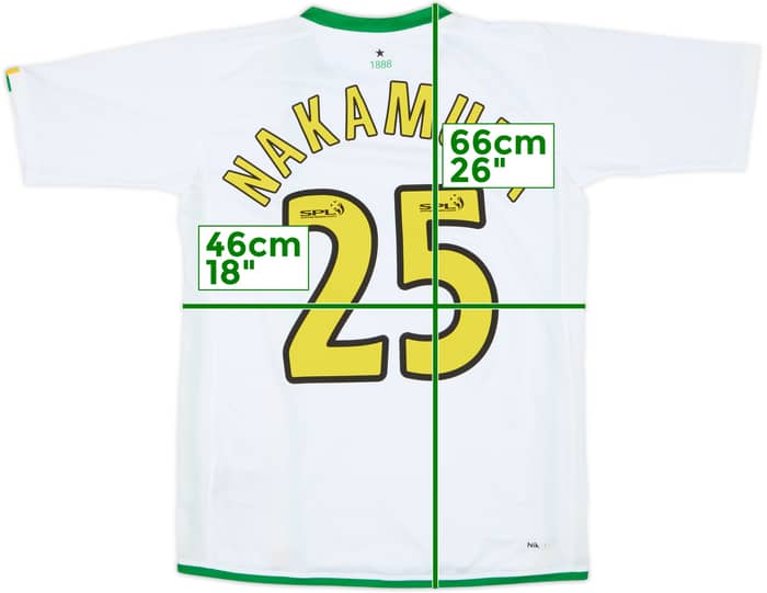2006-08 Celtic European Shirt Nakamura #25 - 8/10 - (XL.Boys)