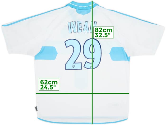 2000-01 Olympique Marseille Home Shirt Weah #29 - 7/10 - (XL)
