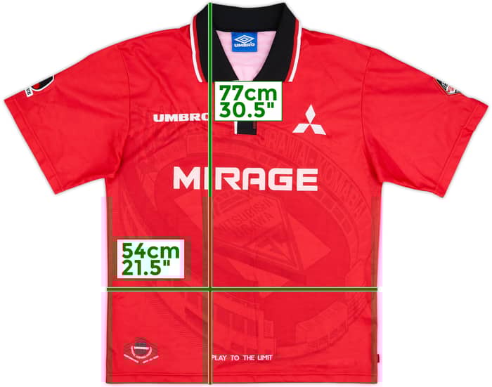 1997 Urawa Diamantes Rojos Camiseta Local - 9/10 - (M)