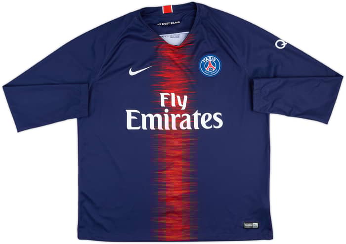 2018-19 Paris Saint-Germain Home L/S Shirt Neymar Jr #10 - 8/10 - (XL)