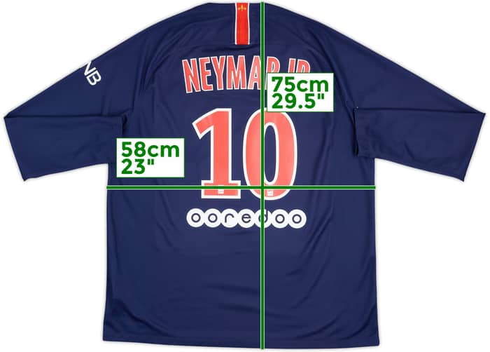 2018-19 Paris Saint-Germain Home L/S Shirt Neymar Jr #10 - 8/10 - (XL)