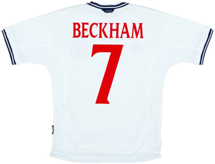1999-01 England Home Shirt Beckham #7 - 8/10 - (Y)
