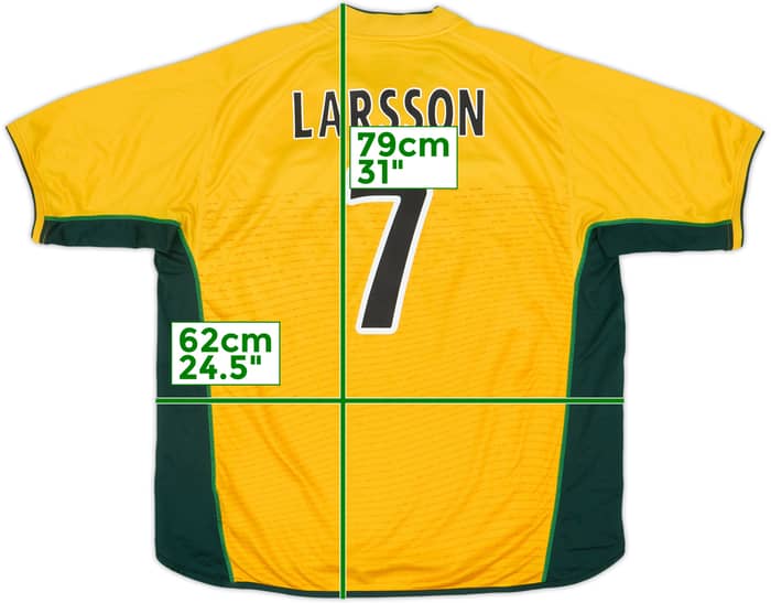 2002-03 Celtic Camiseta Visitante Larsson #7 - 8/10 - (XXL)