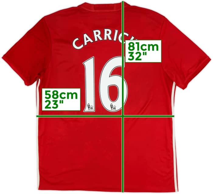 2016-17 Manchester United Home Shirt Carrick #16 - 5/10 - (XL)