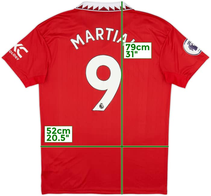 2022-23 Manchester United Home Shirt Martial #9 - 8/10 - (L)
