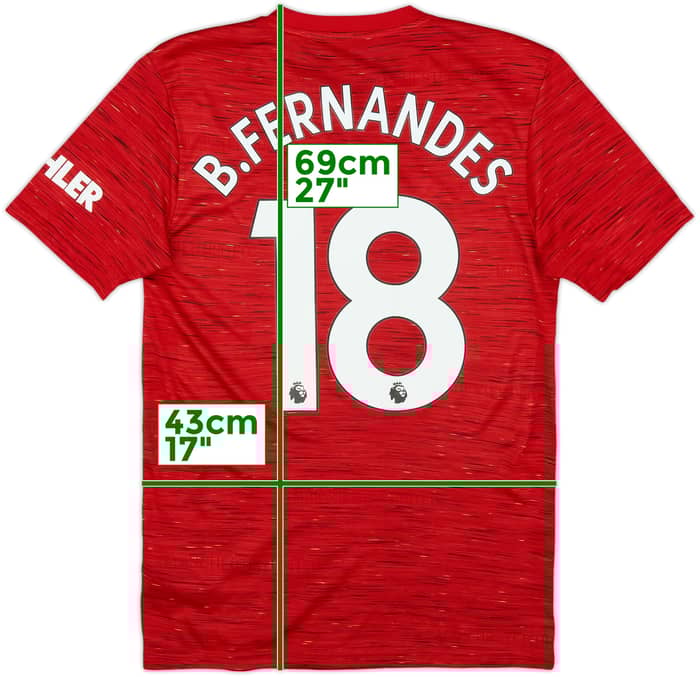 2020-21 Manchester United Home Shirt B.Fernandes #18 - 9/10 - (XS)