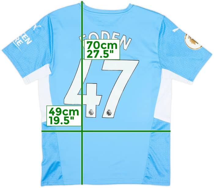 2021-22 Manchester City Home Shirt Foden #47 - 8/10 - (M)