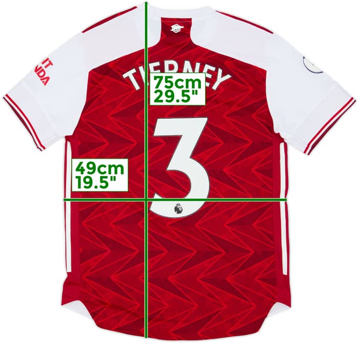 2020-21 Arsenal Authentic Home Shirt Tierney #3 - 3/10 - (M)