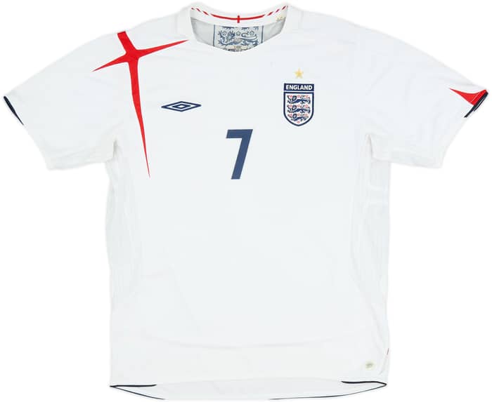 2005-07 England Home Shirt Beckham #7 - 6/10 - (XL)