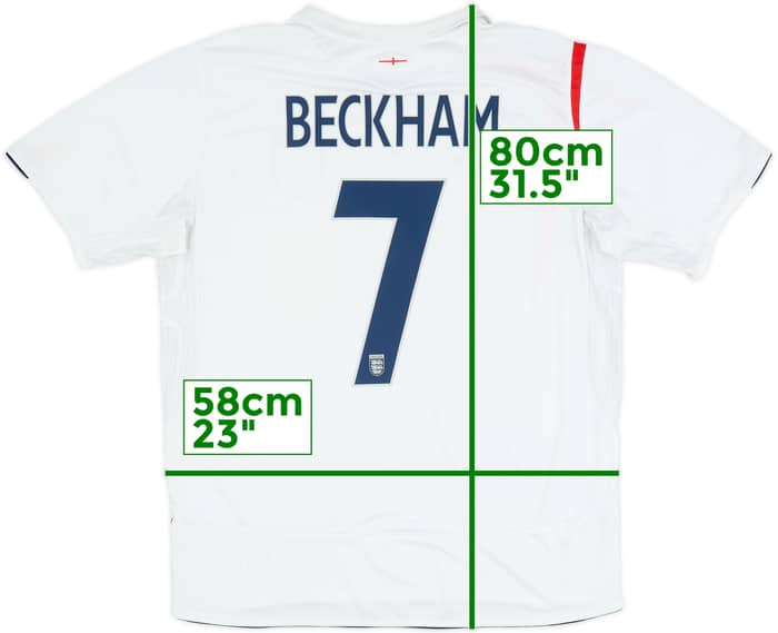 2005-07 England Home Shirt Beckham #7 - 6/10 - (XL)