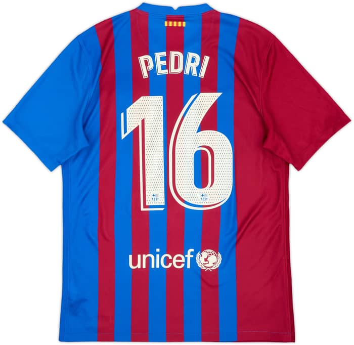 2021-22 Barcelona Home Shirt Pedri #16 - 8/10 - (M)