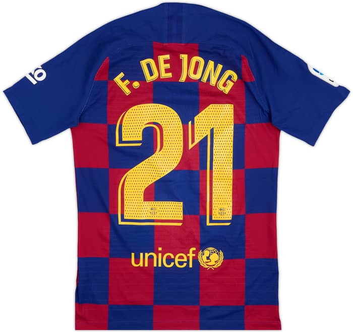2019-20 Barcelona Authentic Home Shirt De Jong #21 - 7/10 - (S)