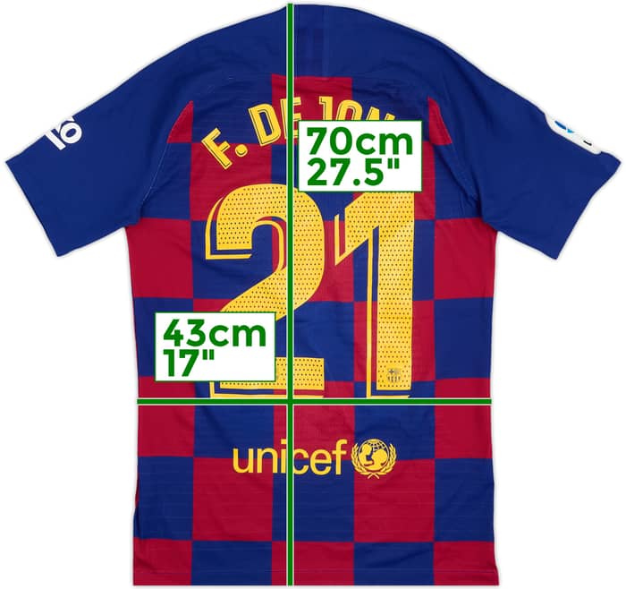2019-20 Barcelona Authentic Home Shirt De Jong #21 - 7/10 - (S)