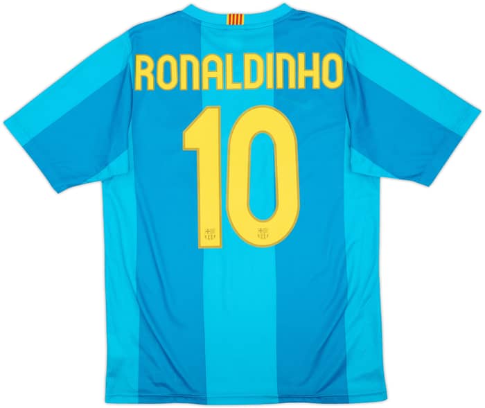 Camiseta básica de visitante del Barcelona 2007-09 Ronaldinho #10 - 9/10 - (S)