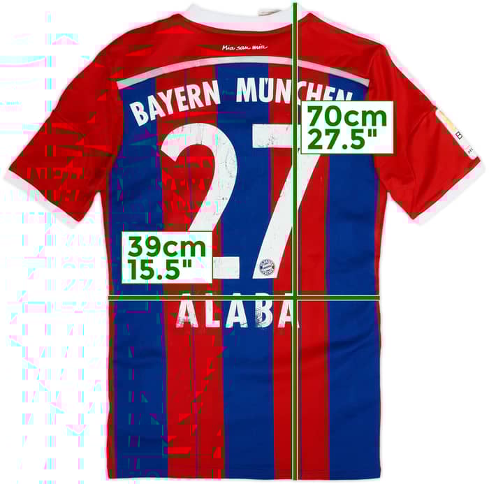2014-15 Bayern Munich Home Shirt Alaba #27 - 5/10 - (XL.Boys)