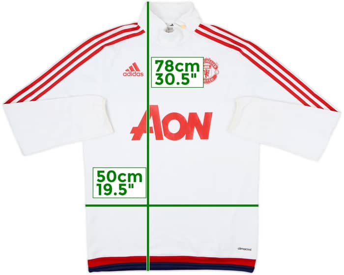 2015-16 Manchester United adidas 1/4 Zip Drill Top - 6/10 - (S)