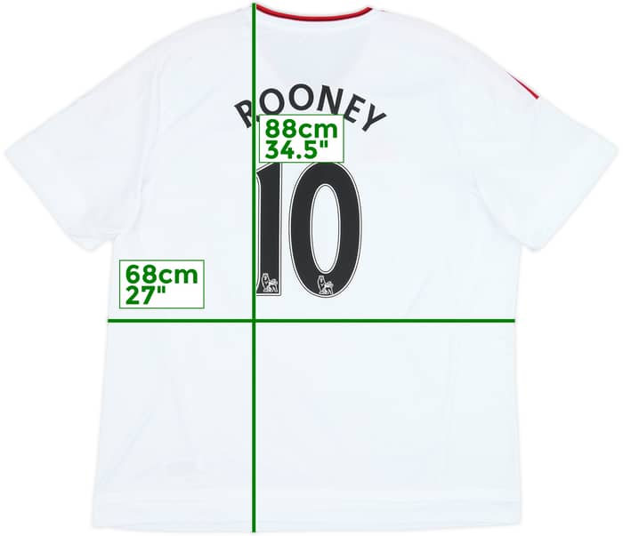 2015-16 Manchester United Away Shirt Rooney #10 - 7/10 - (3XL)