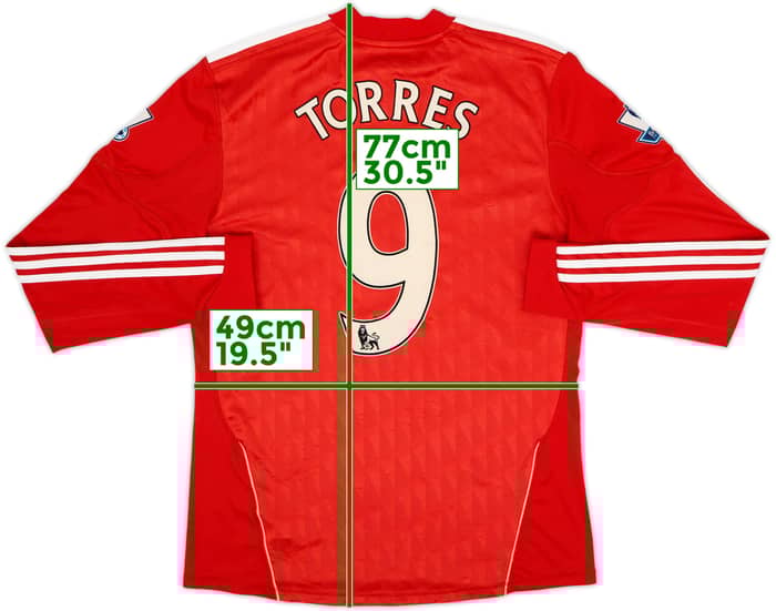 2010-12 Liverpool Home L/S Shirt Torres #9 - 6/10 - (M)